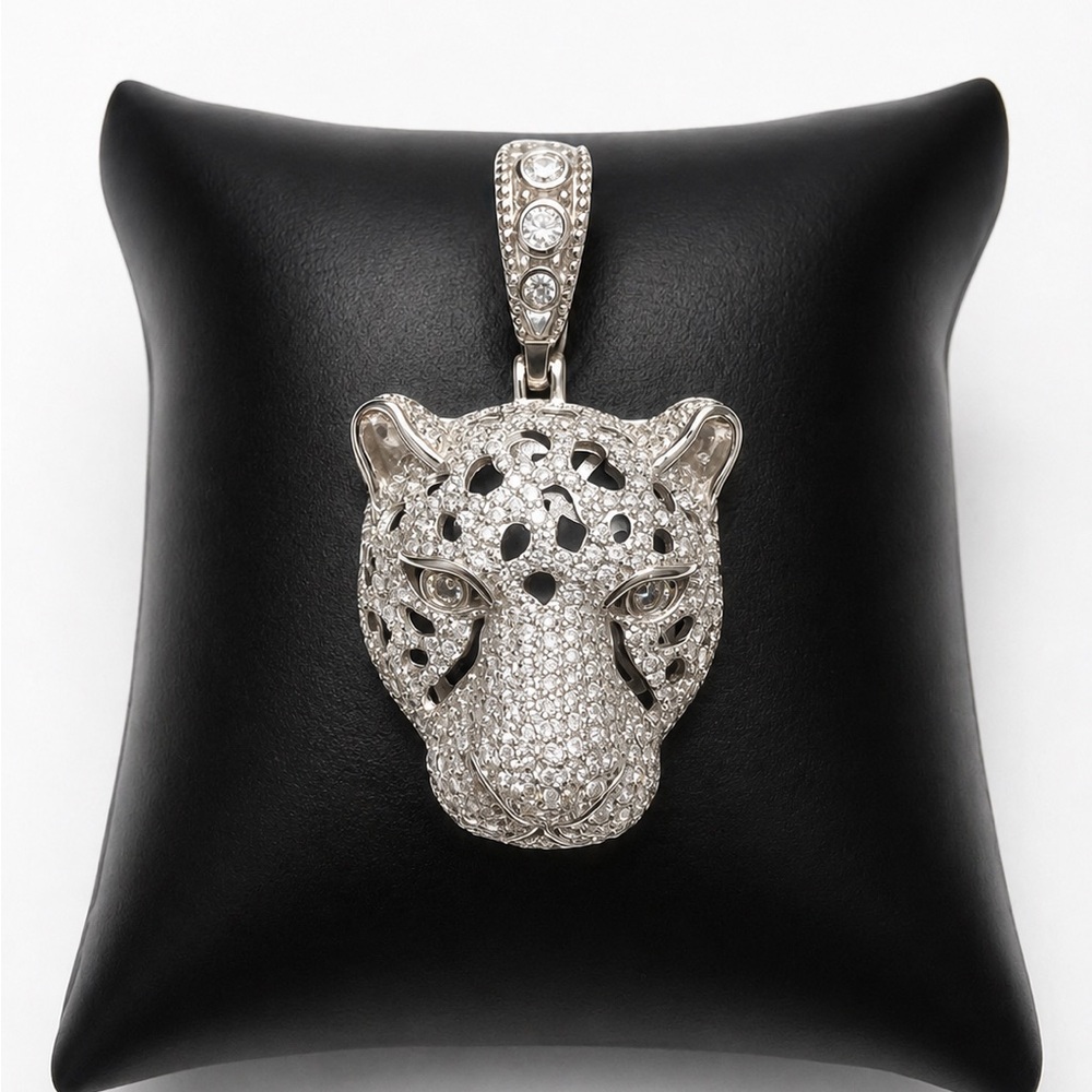 925 Sterling Silver 3.99CT MOISSANITE 3D Panther Men’s Pendant